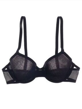 CUUP The Demi Black Semi Sheer Mesh Bra 44E
